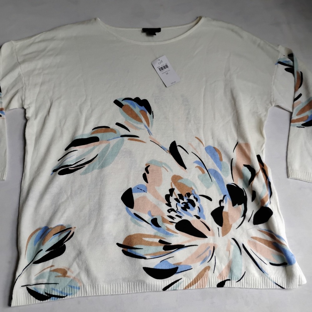 J. Jill Cream Floral Blouse